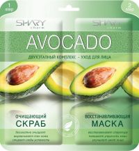 Shary (Шери) комплекс-уход для лица avocado скраб+восст.маска (ANCORS CO. LTD)
