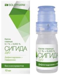 Сигида дуо 0,1%+0,033% 10мл капли глазн. тюб.-кап. (ГРОТЕКС)
