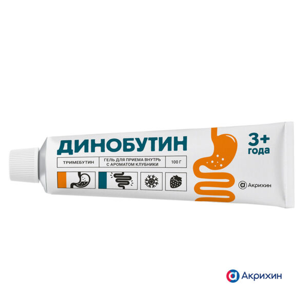 Динобутин 8,9мг/г 100г гель д/пр.внутр. туба  клубника (Акрихин хфк оао_3)