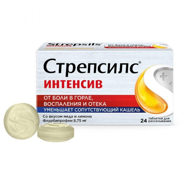 Стрепсилс интенсив таб.д/рассас. №24 мед лимон (Reckitt benckiser healthcare international ltd.)
