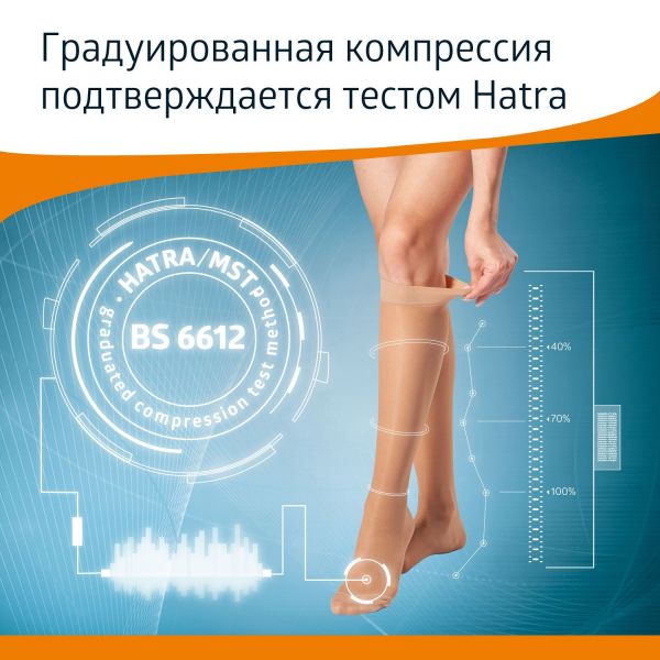 B.Well (Б.велл) гольфы для женщин ii кл. jw-121 р.3 natural (B.well limited uk)