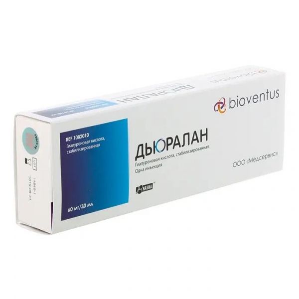 Дьюралан sj 20мг/мл 1мл р-р д/вв.в/суст. №1 шприц (Bioventus llc)