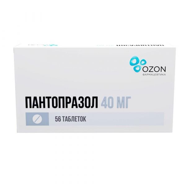 Пантопразол 40мг таб.п/об.киш/раств. №56 (Озон ооо)