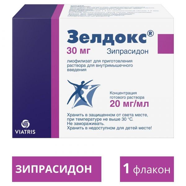 Зелдокс 30мг лиоф.д/р-ра д/ин.в/м. №1 фл.  +растворит вода д/ин. 1,4мл (Pharmacia & upjohn company/fareva amboise)