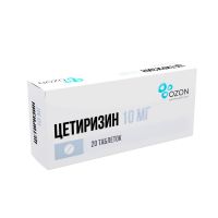 Цетиризин 10мг таб.п/об.пл. №20 (ОЗОН)