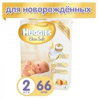 Huggies (Хаггис) подгузники elite soft №66 р.2 4-7кг (KIMBERLY-CLARK CORP.)