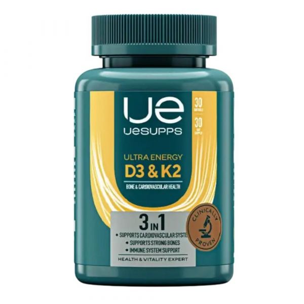 Уесаппс ультра энерджи витамин д3 к2 капс. №30 (Ultra energy supplements trading l.l.c)
