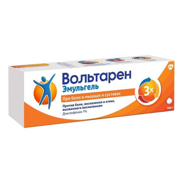 Вольтарен эмульгель 1% 100г гель д/пр.наружн. №1 туба (Gsk consumer health s.a.)
