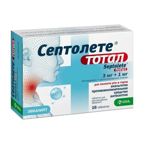 Септолете тотал 3мг+1мг таб.д/рассас. №16 эвкалипт (Krka d.d._3)