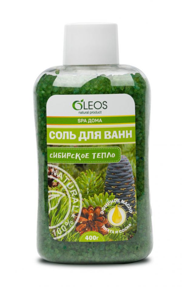 Oleos (олеос) соль морская для ванн сибирское тепло 400г цветная (Олеос ооо)
