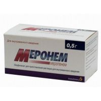 Меронем 500мг пор.д/р-ра д/ин.в/в. №10 фл. (АСТРА ЗЕНЕКА)