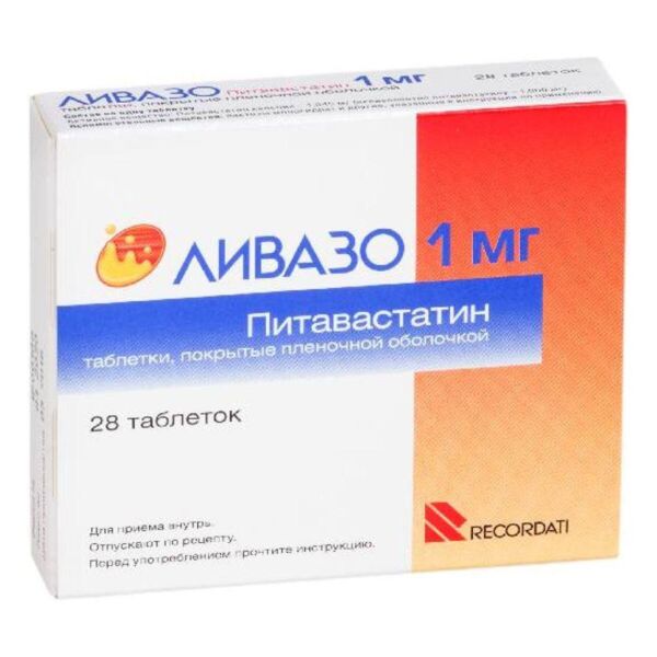 Ливазо 1мг таб.п/об.пл. №28 (Pierre fabre medicament production/recordati industria chimica)