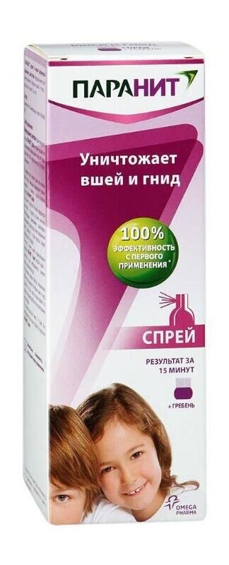 Паранит 100мл спрей +расческа (Omega pharma nv)