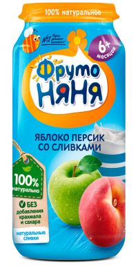 Фрутоняня пюре 250г сливки яблоко персик (ПРОГРЕСС ОАО)