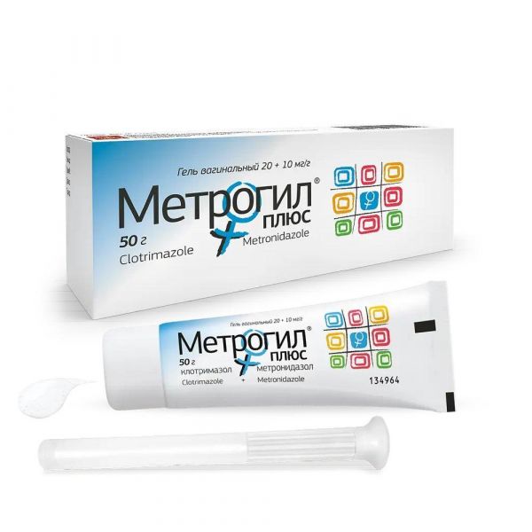 Метрогил плюс 50г гель ваг. №1 туба  + аппликатор 1 шт (Unique pharmaceutical laboratories_1)