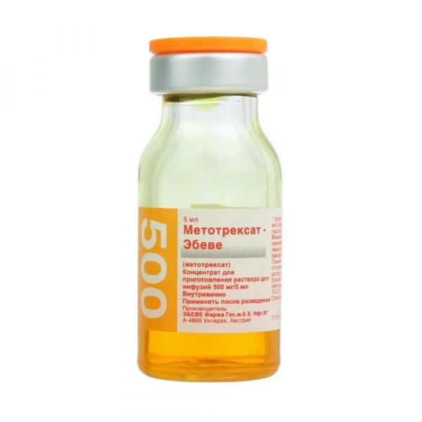 Метотрексат 100мг/мл 5мл конц-т д/р-ра д/инф. №1 фл. (Ebewe pharma ges.m.b.h. nfg.kg)
