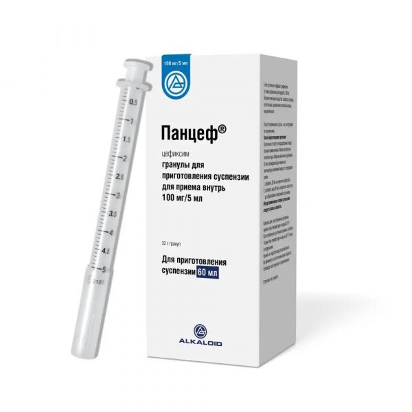 Панцеф 100мг/ 5мл 60мл гран.д/сусп.д/пр.внутр. №1 фл. (Alkaloid ad_1)