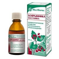 Боярышник 25мл настойка №1 фл. (МОСКОВСКАЯ ФФ)