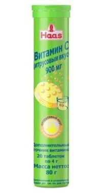 Haas витамин с 900 таб.шип. №20 цитрус (PEZ PRODUCTION EUROPE KFT.)