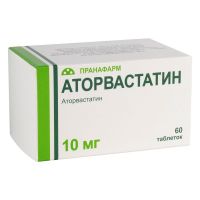 Аторвастатин 10мг таб.п/об.пл. №60 (ПРАНАФАРМ)