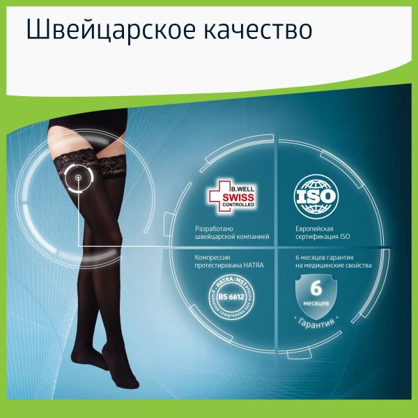 B.Well (Б.велл) чулки ажур.верх i кл. jw-212 р.3 nero (B.well limited uk)