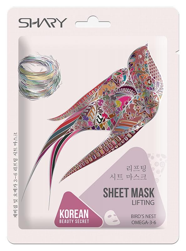 Shary (Шери) маска на тканевой основе 25г экстракт ласточ.гнезда и омега-3-6 (Ancors co. ltd)