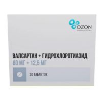 Валсартан-гидрохлоротиазид 80мг+12,5мг таб.п/об.пл. №30 (АТОЛЛ)
