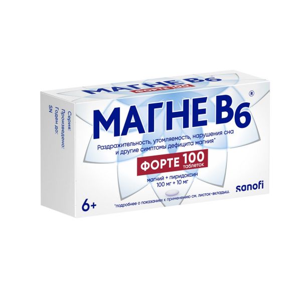 Магне b6 форте таб.п/об.пл. №100 (Opella healthcare hungary ltd)