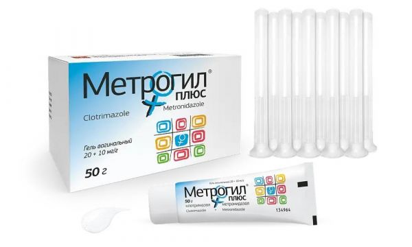 Метрогил плюс 50г гель ваг. №1 туба  + аппликатор 10 шт (Unique pharmaceutical laboratories)