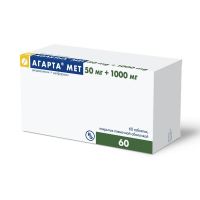 Агарта мет 50мг+1000мг таб.п/об.пл. №60 (ГЕДЕОН РИХТЕР)