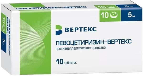 Левоцетиризин 5мг таб.п/об.пл. №10 (Вертекс ао)