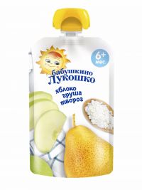Бабушкино лукошко пюре 90г гуала-пак  яблоко+груша творог (ФАУСТОВО)