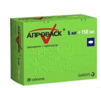 Апроваск 5мг+150мг таб.п/об.пл. №28 (САНОФИ)