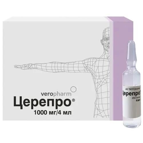 Церепро 250мг/мл 4мл р-р д/ин.в/в.,в/м. №5 амп. (Верофарм ооо)