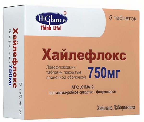 Хайлефлокс (левофлоксацин) 750мг таб.п/об.пл. №5 (Higlance laboratories pvt. ltd_2)