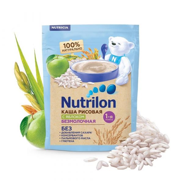 Nutrilon (Нутрилон) каша безмолочная 180г рис яблоко (Nutricia b.v.)