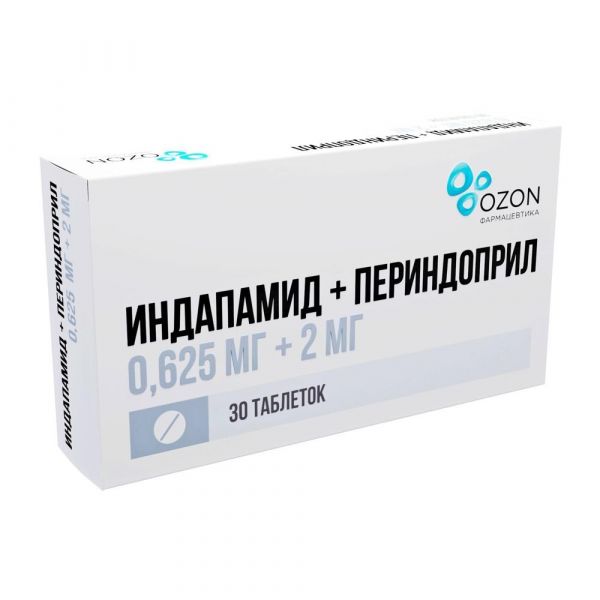 Периндоприл плюс индапамид 0,625мг+2мг таб. №30 (Озон ооо)