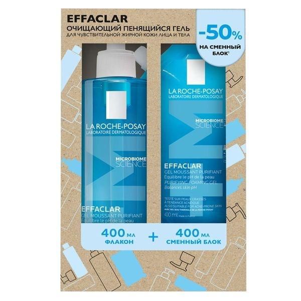 La Roche-Posay (Ля рош-позе) эфаклар гель очищающий 400мл +смен.блок 400мл (La roche-posay laboratoire pharmaceutic)