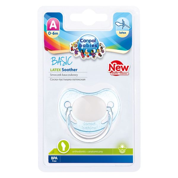 Canpol (Канпол) соска-пустышка basic №1 латекс анатомич. 0-6 мес. 22/425 (Canpol sp. z o.o.)