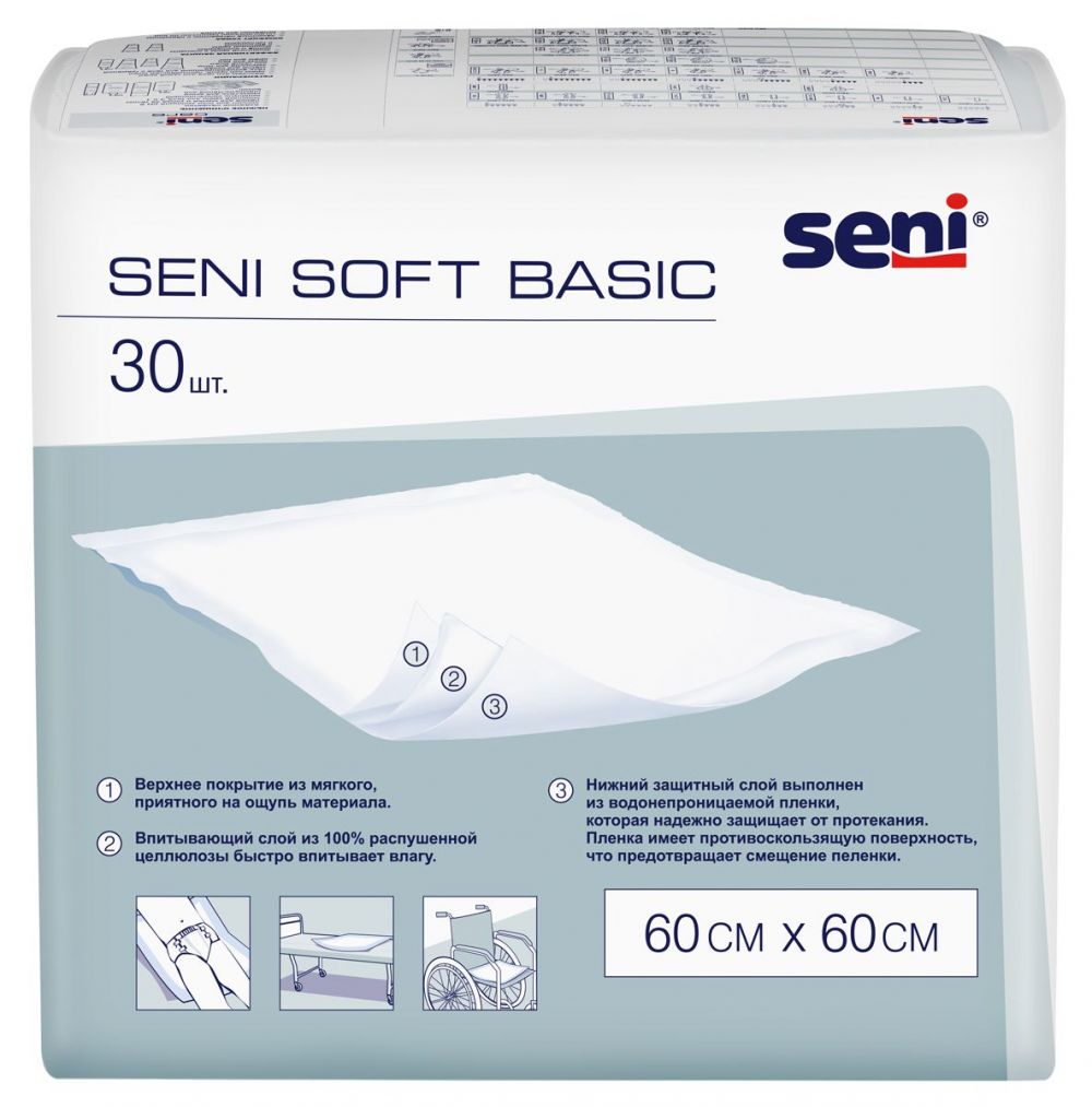 Soft basic. Пеленки Seni Soft Basic se-091-b030-001, 40 х 60 см. Пеленки Seni Soft. Сени софт Базик пеленки. Пеленка сени софт Бэйсик 40см x 60см №30 к.