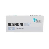 Цетиризин 10мг таб.п/об.пл. №30 (ОЗОН)