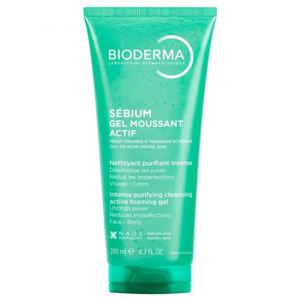 Bioderma (Биодерма) себиум очищающий гель актив 200мл (Naos)