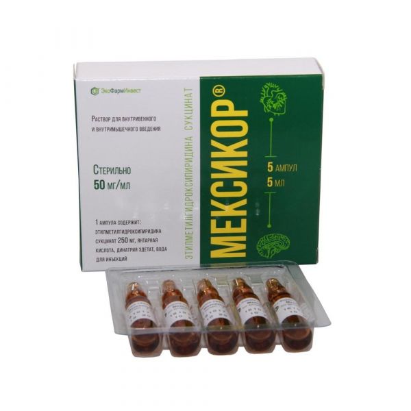 Мексикор 50мг/мл 5мл р-р д/ин.в/в.,в/м. №5 амп. (Фермент фирма ооо)