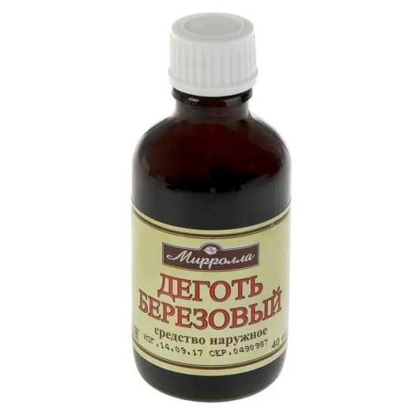 Деготь березовый 40мл субст.-ж-ть №1 фл. (Мирролла ооо)