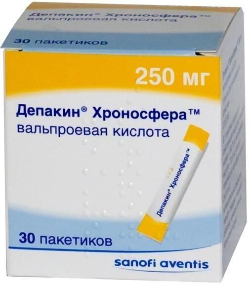 Депакин хроносфера 250мг гран.д/пр.внутр.пролонг. №30 пак. (Sanofi-winthrop industrie_1)