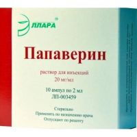 Папаверина гидрохлорид 20мг/мл 2мл р-р д/ин. №10 амп. (ЭЛЛАРА)