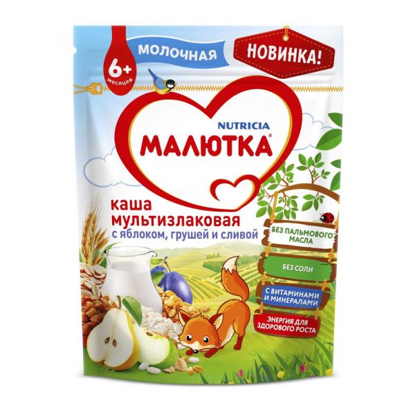 Малютка каша молочная 220г мультизлак фрукты (Истра-нутриция детское питание ао)