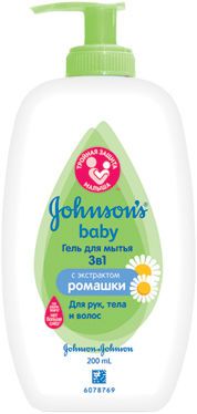 Johnson's baby (Джонсонс бэби) гель для мытья 3 в 1 200мл (JOHNSON & JOHNSON)