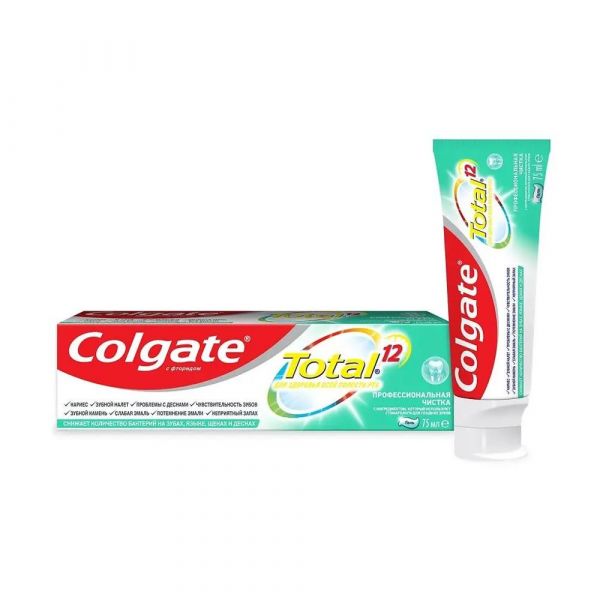 Colgate (Колгейт) зубная паста total12 профессиональная 75мл чистка гель (Колгейт палмолив зао)
