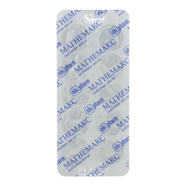 Магнемакс 500мг таб. №20 (Оболенское фармацевтическое предприятие ао)